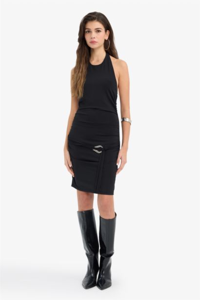 Body Hugging Halter Neck Mini Dress