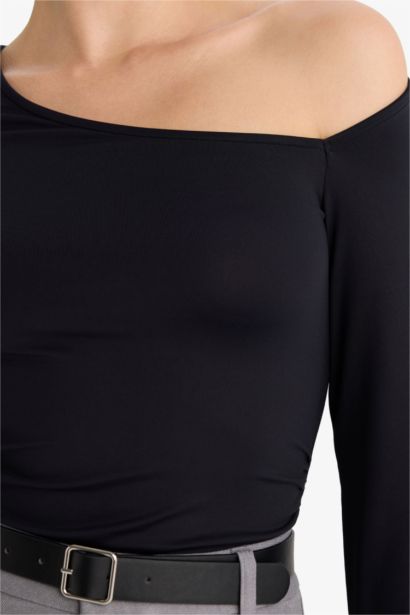 Body à manches longues asymétrique Coupe slim