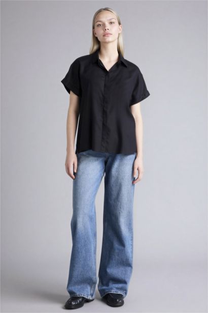 Regular Fit Shirt Collar Short Sleeve Shirt