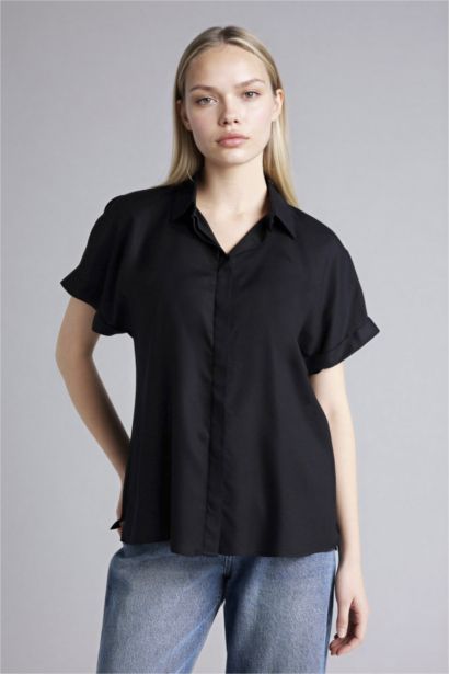 Regular Fit Shirt Collar Short Sleeve Shirt