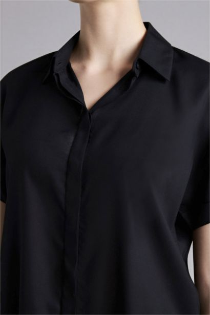 Regular Fit Shirt Collar Short Sleeve Shirt