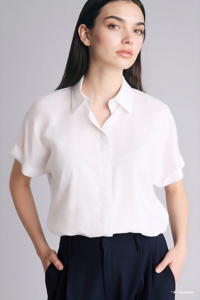 Regular Fit Shirt Collar Short Sleeve Shirt