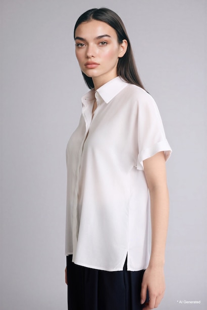 Regular Fit Shirt Collar Short Sleeve Shirt