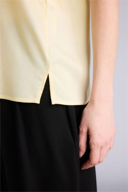 قميص نص كم قصة عادية بياقة قميص