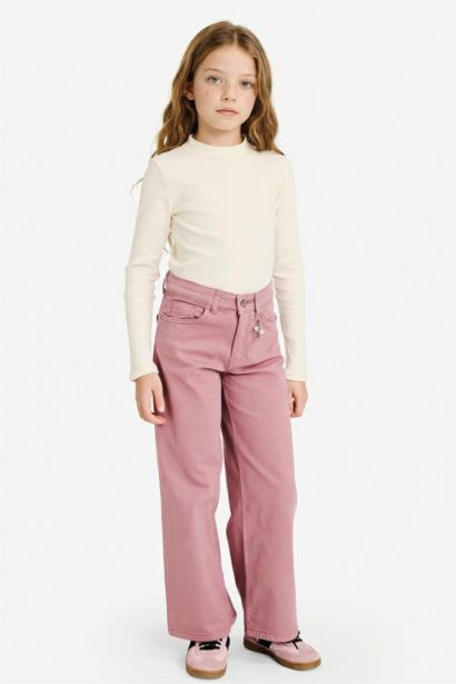 90's Wide Leg Gabardin Pantolon Kız Çocuk