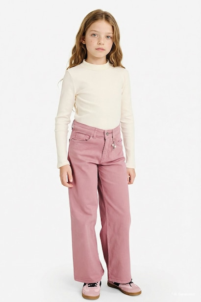 Girl 90s Wide Leg Gabardine Trousers