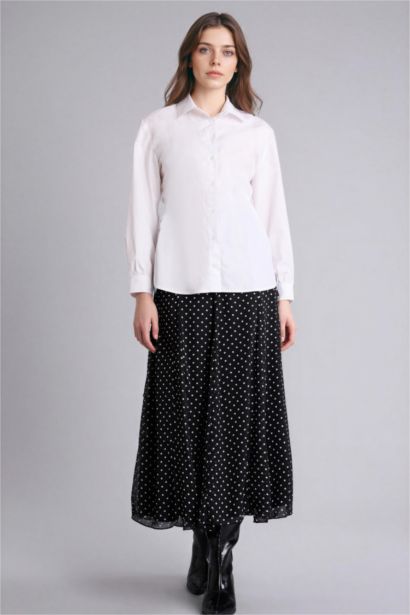 جيبة طويلة شيفون مطبوع