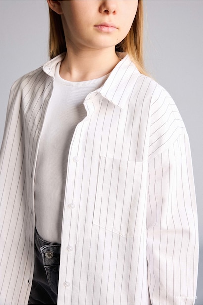 Girls Oxford Shirt and T-shirt Set - 2 Pieces