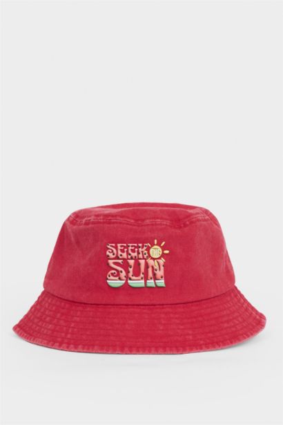 Baskılı Bucket Kız Çocuk Şapka 