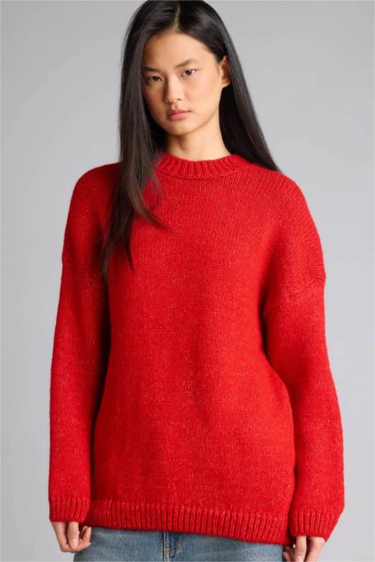 Oversıze Bisiklet Yaka Kazak