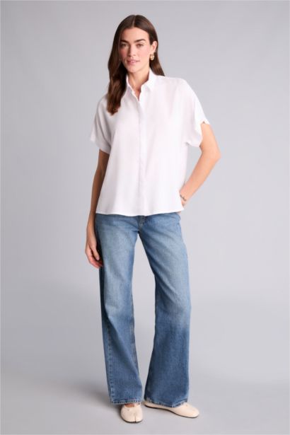 Regular Fit Shirt Collar Short Sleeve Shirt