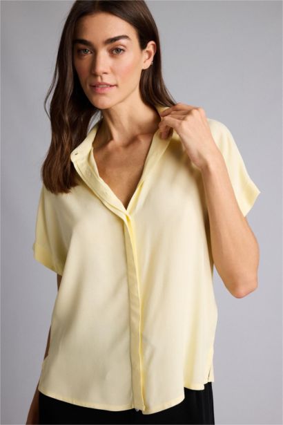 Regular Fit Shirt Collar Short Sleeve Shirt