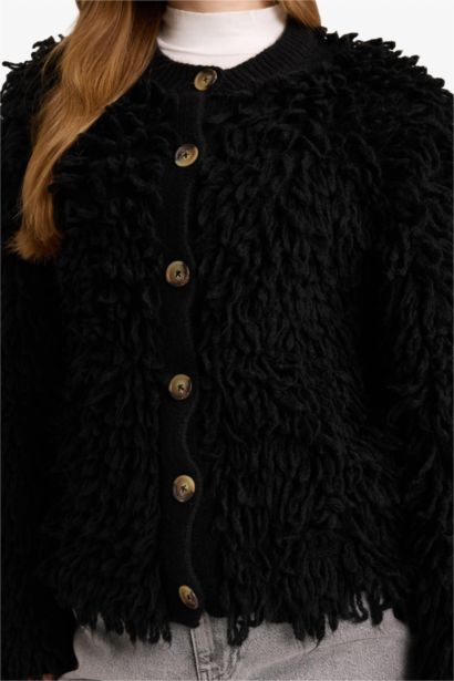 Oversize Fit Crew Neck Cardigan