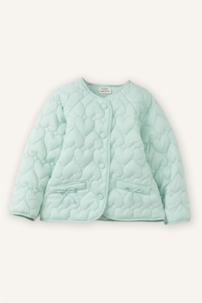 جاكيت بيبي بناتي مبطن بياخة مستديرة