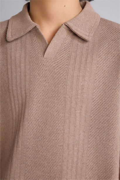 تيشيرت بولو اولادي نص كم اوفر سايز بياقة عالية