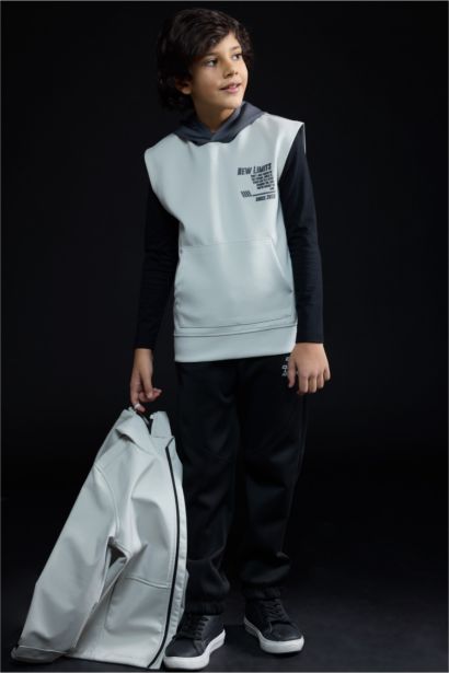 Boy Printed Scuba Fabric Hoodie