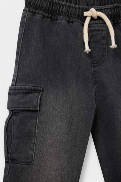 بنطلون جينز كارجو اولادي جوجر فيت بجيب