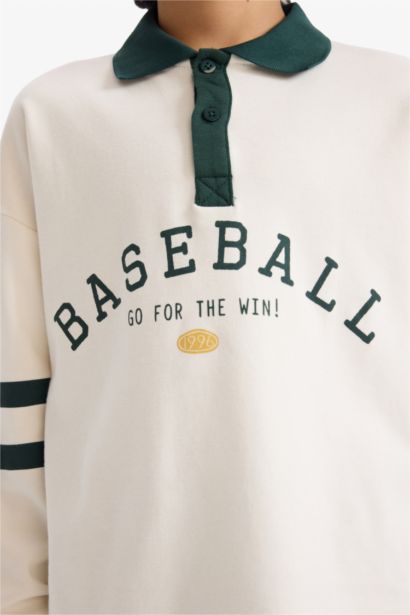 تيشيرت بولو اولادي كم طويل اوفر سايز مطبوع