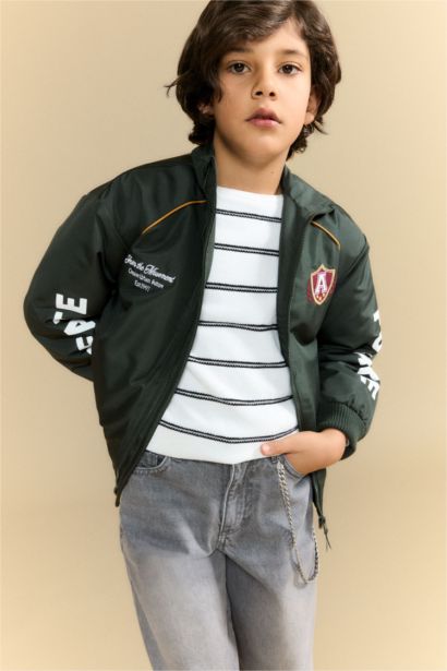 Boy Zippered Taffeta Jacket