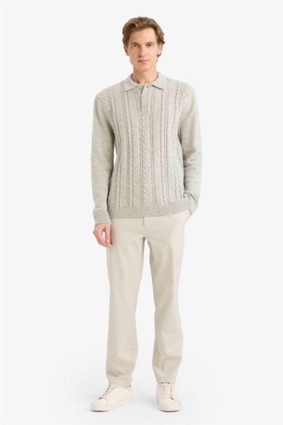 Standard Fit Polo Collar Knitwear Pullover