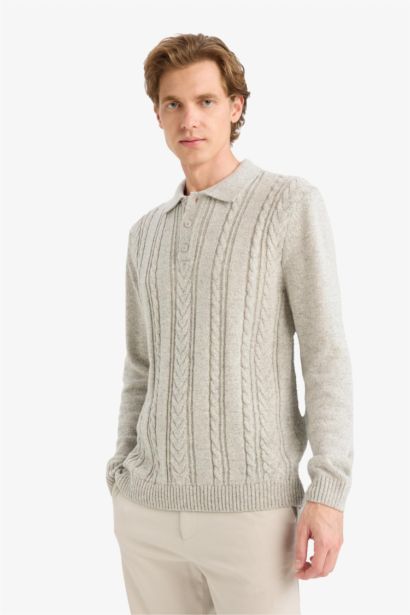 Standard Fit Polo Collar Knitwear Pullover