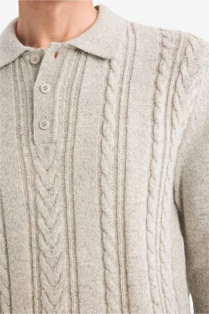Standard Fit Polo Collar Knitwear Pullover
