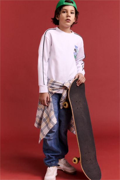 Oversize Fit Printed Long Sleeve T-Shirt