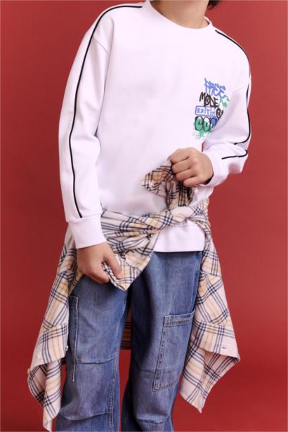 Oversize Fit Printed Long Sleeve T-Shirt