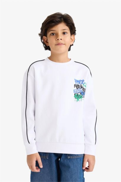 Oversize Fit Printed Long Sleeve T-Shirt