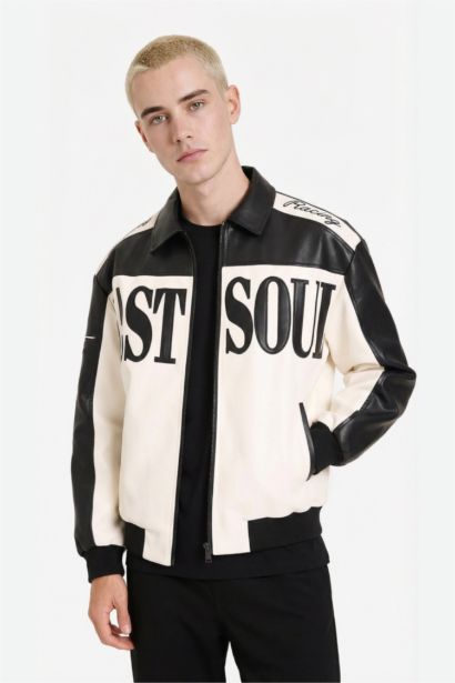 جاكيت جلد صناعي اوفر سايز