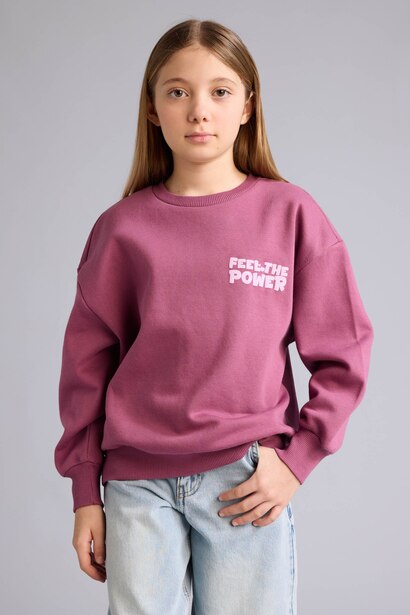 Oversize Fit Crew Neck Sweatshirt