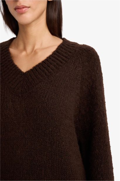 Oversize Fit V-Neck Knitwear Pullover