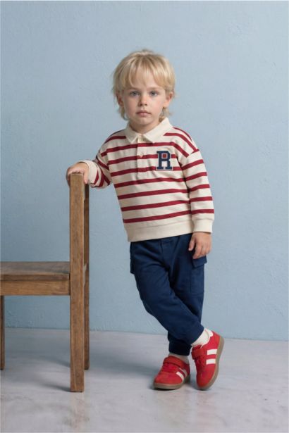 Baby Boy Striped Sweatshirt and Trousers 2 Piece Set