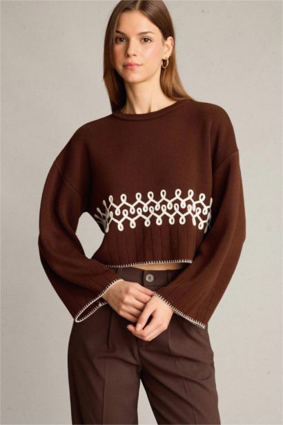 Crop Top Crew Neck Pullover