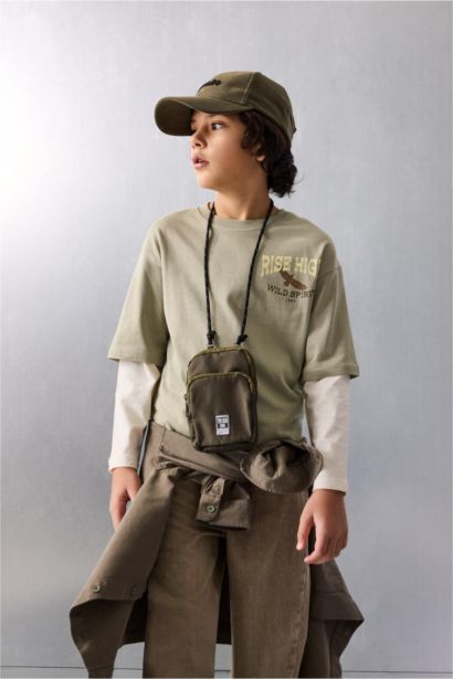 تيشيرت ردن طويل ولادي اوفر سايز وياخة مستديرة