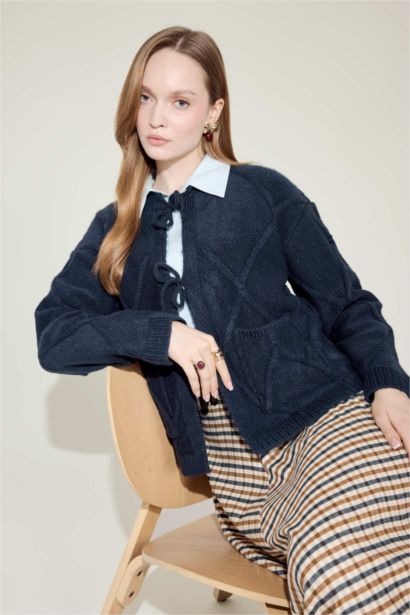 Regular Fit Crew Neck Knitwear Cardigan