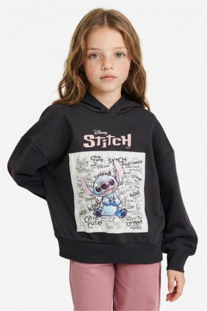 Girl Disney Lilo & Stitch Oversize Fit Fleece Lining Sweatshirt
