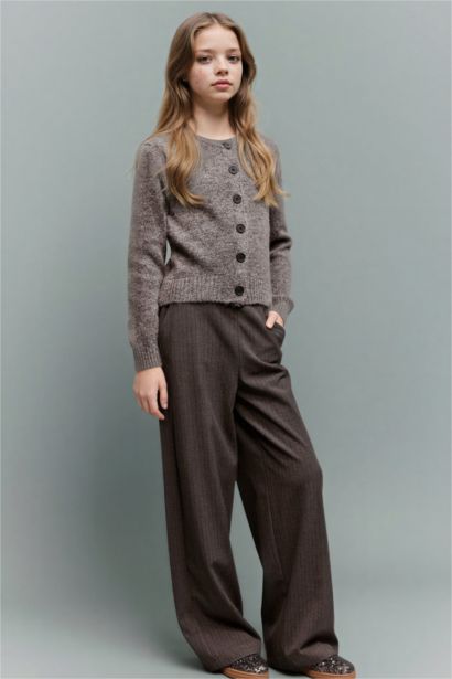 بنطلون بناتي وايد ليج برجل واسع