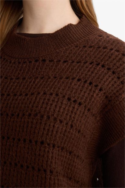 Regular Fit Crew Neck Knit Vest