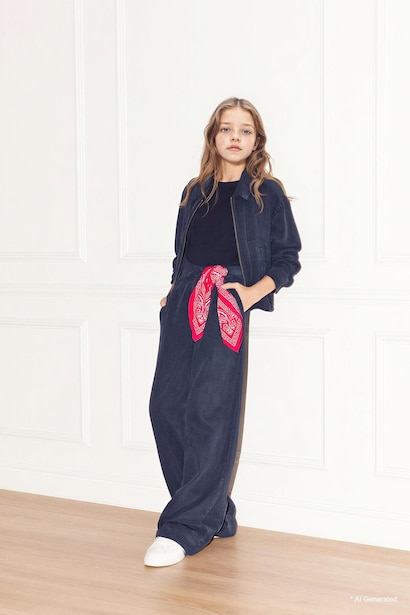 Girl Wide Leg Tencel Trousers