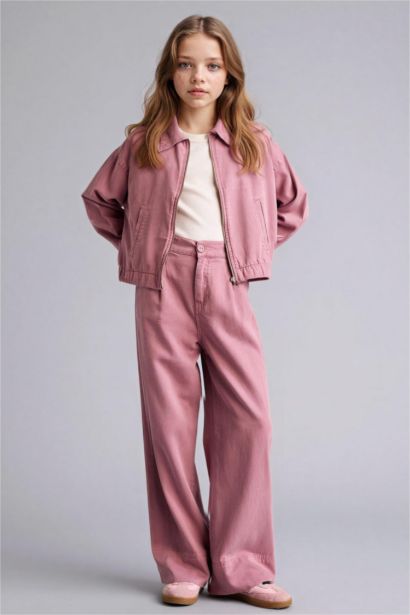 Wıde Leg Tencel Pantolon Kız Çocuk