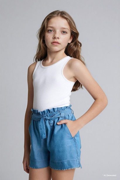 Girl Blue Denim Shorts