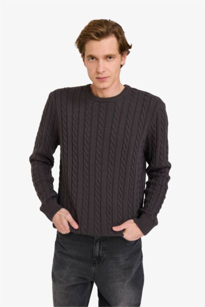 Standard Fit Zipper Knitwear Pullover