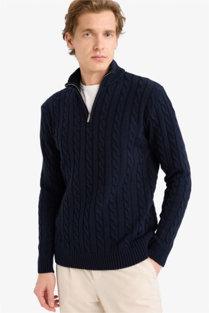 Standard Fit Zipper Knitwear Pullover