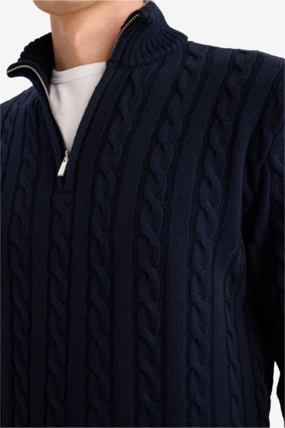 Standard Fit Zipper Knitwear Pullover