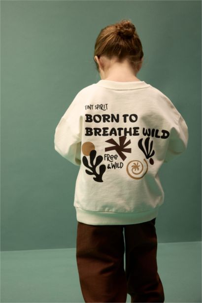 Baby Boy Slogan Print Sweatshirt Fabric 2 Piece Set