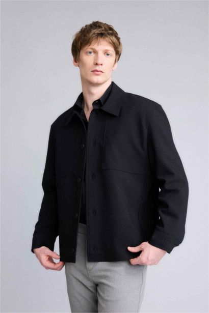 Regular Fit Polo Collar Lined Blazer