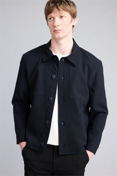 Regular Fıt Polo Yaka Astarlı Blazer Ceket