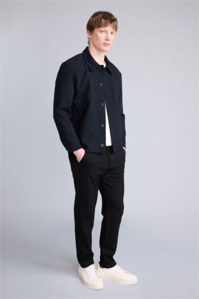 Regular Fıt Polo Yaka Astarlı Blazer Ceket