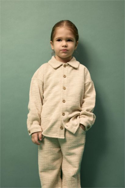 Baby Boy Textured Fabric Shirt Trousers 2 Piece Set